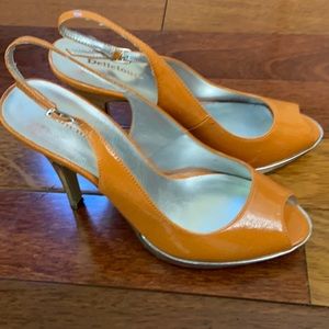 Orange silver heels- 11cm